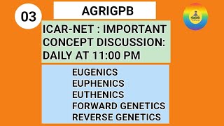 ICAR NET  Important Concept Discussion  Reverse Genetics  Eugenics  Euphenics icarnet2024 [upl. by Nahshu]