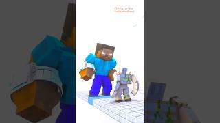 Herobrine Muscular makes the Iron Golem cry babyzombiemonsterschool minecraft herobrine shorts [upl. by Enneibaf125]