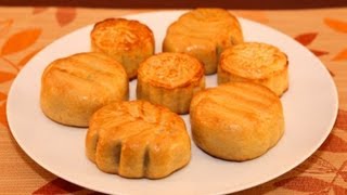 Mooncakes with Sweet Red Bean Filling Banh Trung Thu  Banh Nuong Nhan Dau Do [upl. by Remlap947]