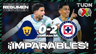 HIGHLIGHTS  Pumas 02 Cruz Azul  Liga Mx AP2024  J14  TUDN [upl. by Eirena]