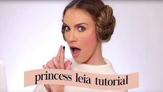 Most Authentic Princess Leia Makeup and Hair Tutorial  Halloween Star Wars  Angela Lanter [upl. by Juno945]