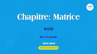 chapitre matricebac Économie [upl. by Ihn]