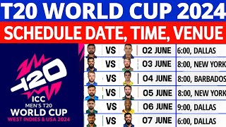 T20 World Cup 2024 Time Table  T20 World Cup 2024 Schedule  2024 T20 World Cup Schedule [upl. by Maynord]