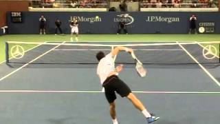 Slow Motion Milos Raonic 2nd Serve vs Gasquet US Open 2013 [upl. by Amie517]