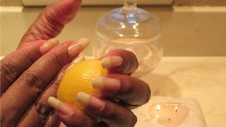 Lemon Juice Nail Soak To Whiten Nails [upl. by Eilsehc355]