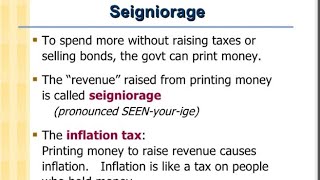 Seigniorage and inflation tax [upl. by Christoper]