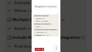 Mastering Integration Integral of a Constant 📚 [upl. by Baird]