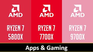 RYZEN 7 5800X vs RYZEN 7 7700X vs RYZEN 7 9700X [upl. by Akcinehs]