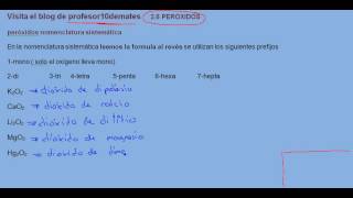 Formulación inorgánica 36 peróxidos nomenclatura sistemática [upl. by Sirtimid639]