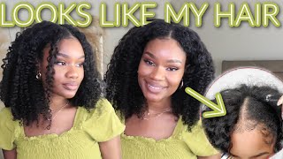 NATURAL VPART WIG INSTALL  NO GLUE NO CROCHET NO SEW IN  BEGINNER FRIENDLY  TWINGODESSES UNICE [upl. by Tenej]