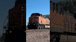 BNSF AC44C4M leading a fast BNSF Grain train bnsftrains bnsfrailway bnsf [upl. by Dnalyar]