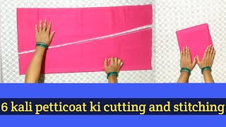 6 Kali Petticoat Ki Cutting And Stitching  36 Size Petticoat [upl. by Rawdan742]