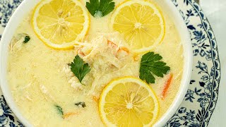 Greek Lemony Chicken Avgolemono Soup 2 WAYS [upl. by Inihor]