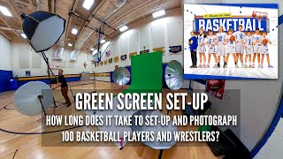 Green Screen SetUp How Long Does it Take to SetUp amp Photograph 100 Basketball Players amp Wresters [upl. by Milore122]