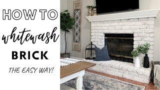 HOW TO WHITEWASH BRICK  FIREPLACE MAKEOVER [upl. by Theola]