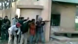 Libya  Live Fire between People and Gaddafi Regime [upl. by Etnwahs]