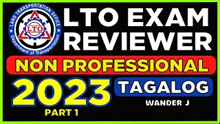 LTO EXAM REVIEWER  NON PROFESSIONAL DRIVERS LICENSE  TAGALOG  Wander J [upl. by Wieche90]