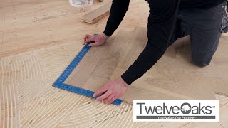 Clear Media  Twelve Oaks Flooring  Herringbone Installation Video [upl. by Celestina]