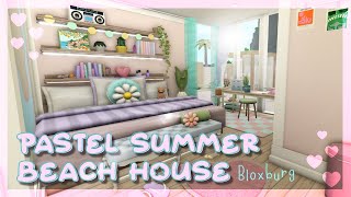 Pastel Summer Beach House  Roblox Bloxburg  Tour  Speedbuild [upl. by Lapo]