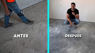 Agregando RESINA EPÓXICA en piso de CONCRETO rustico [upl. by Arinaj]