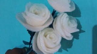 How to make rose from foam sheet step by step [upl. by Primrosa]