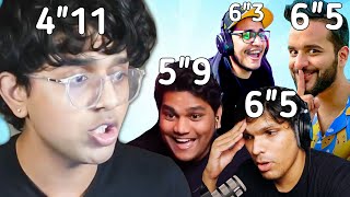 Who is Tallest And Smallest Indian Youtuber   My Reaction [upl. by Ramor]