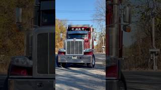 Peterbilt 389 rolls by Piscataway with nice Hadley quad horns amp a SAAHC hornshow [upl. by Htederem]