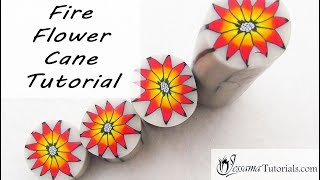 Polymer Clay Cane Fire Flower Tutorial [upl. by Secrest839]