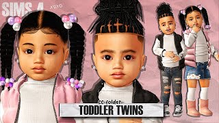 Toddler Twins👶  CC Folder amp Sims Download  Sims 4 Create a Sim [upl. by Herstein]