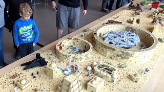 Huge LEGO Star Wars Tatooine with Jabbas Palace Millennium Falcon Hangar amp More [upl. by Oznerol]