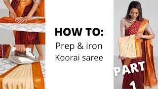 Saree pleats  Best and easy way Saree Folding  PrePleating AND Ironing Method [upl. by Ime]