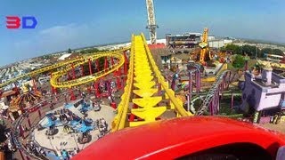 Millennium Roller Coaster 3D front seat onride HD POV Fantasy Island [upl. by Yrellav296]