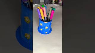 DIY pen stand holder✨from wastesubscribe youtubeshorts [upl. by Eustashe]