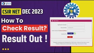 How To Check CSIR NET Dec 2023 Result  CSIR NET December 2023  Final Answer Key [upl. by Lisab999]