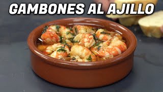 GAMBAS o camarones al ajillo  RECETA española en 5 minutos [upl. by Erdman]