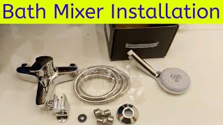 How install shower mixer  bath mixer installation  wall mixer with hand shower ihsanvolgs7888 [upl. by Kciv225]