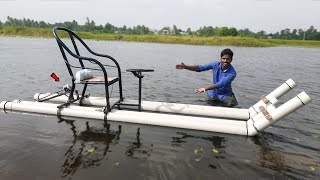 PVC Boat Making with Stearing தாறுமாறு Speed🔥  Electric Boat  MrVillage Vaathi [upl. by Dee Dee]