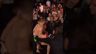 Conor McGregor confronts Jose Aldo cageside After victory at UFC FN 59💀 conormcgregor ufc [upl. by Rog]