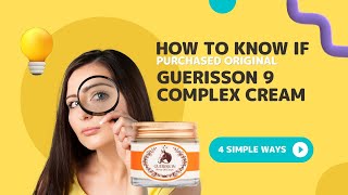 How To Know If You Purchased an Original Guerisson 9 Complex Cream [upl. by Alexi]