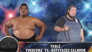 WWE Multiverse 4K  Yokozuna vs Haystacks Calhoun  Tables Match [upl. by Yanahc]