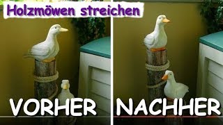 FG205 – Holzmöwen neu streichen – DIY–Video mit Gedicht u Musik – HolzMöwen Möwen aus Holz DIY [upl. by Esital100]