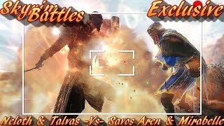 Skyrim Battles  Neloth amp Talvas vs Savos Aren amp Mirabelle Legendary Settings [upl. by Schafer]