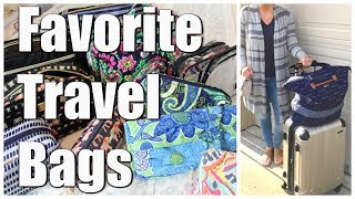 FAVORITE TRAVEL BAGS  Luggage Carry On Makeup Jewelry etc [upl. by Aitropal861]