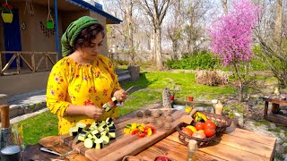 Cooking delicious local food with fresh sheep meat in the village [upl. by Brendin]