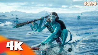 4K60FPS AVATAR 2 War Action Scene Final Battle  The Way of Water Hollywood Movie Review  IMAX [upl. by Arianna]