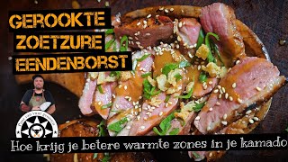 Gerookte zoetzure eendeborst op de kamado bbq [upl. by Hanima]