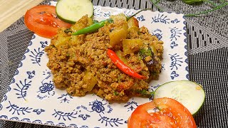 VIRAL Aloo Keema Recipe  Easiest Way to Make it at Home [upl. by Euk134]