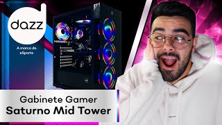 UNBOXING GABINETE GAMER SATURNO MID TOWER FULL ATX ‹ DAZZ › [upl. by Nalyt]