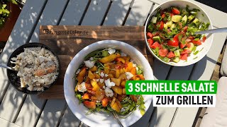 Salate zum Grillen 🥗 3 wirklich schnelle amp einfache SalatRezepte als leckere Grillbeilage [upl. by Watters]