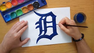 How to draw the Detroit Tigers logo  MLB [upl. by Warram]